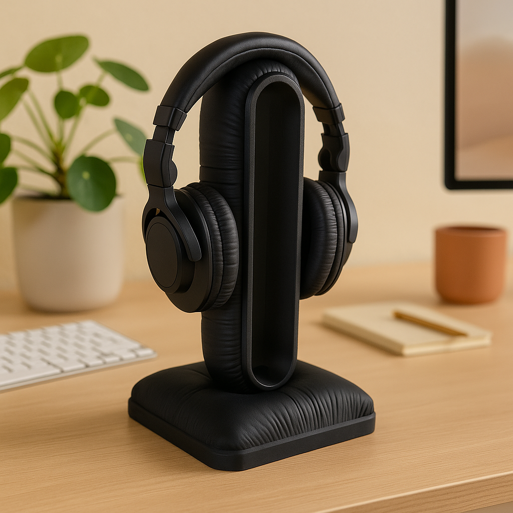 Cushion Headphone Stand Black Modern Desk Stand