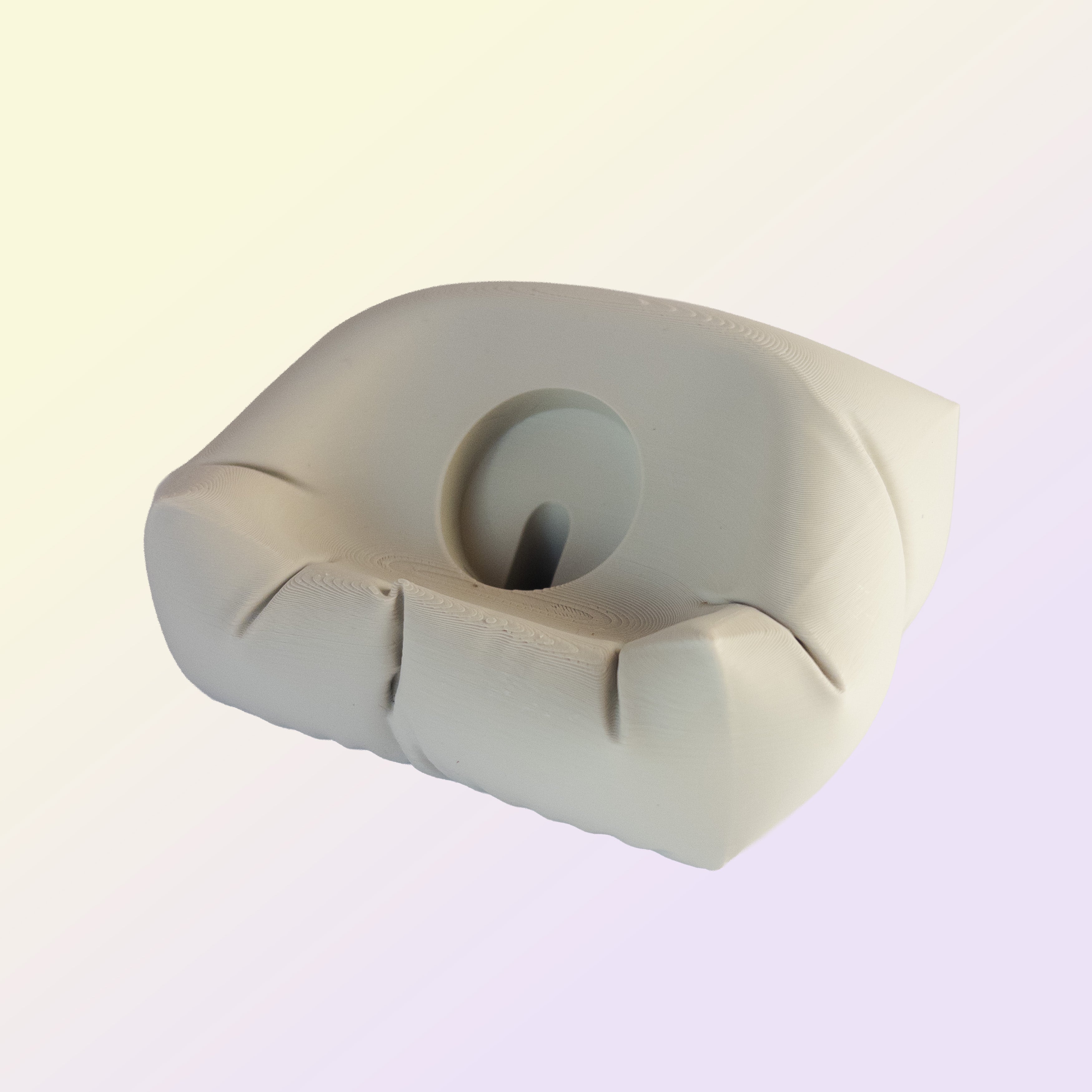 CushCharge – The 3D-Printed Cushion-Inspired Charging Stand for AirPods (MagSafe-Compatible) Stone White